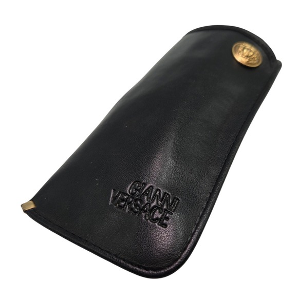 Gianni Versace Accessories - Gianni Versace Vintage Black Leather Medusa Head Eyewear Sunglasses Case Italy